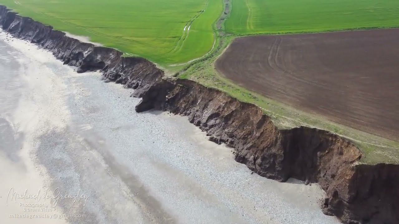 Drone flight around Tunstall Beach - East Yorkshire.