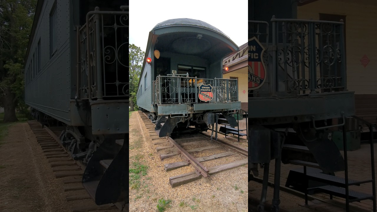 Extremely Old Railroad Observation Railroad Car. Union Pacific.