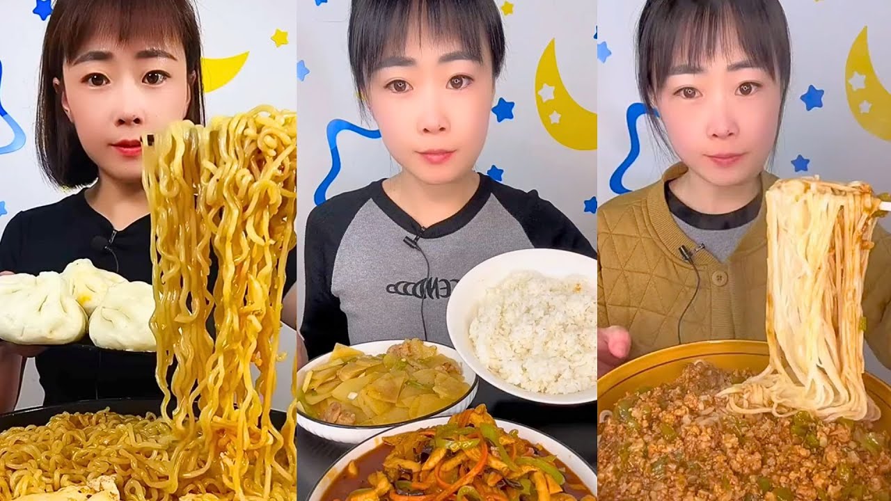 Chinese Bread and Noodle Eating Show | Quiet Mukbang Food Video #56