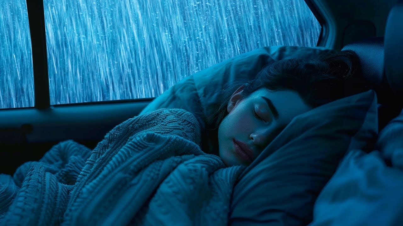 Overthinking at Night? Heavy Rain & Thunder on Car in a Wild Storm for Deep Sleep