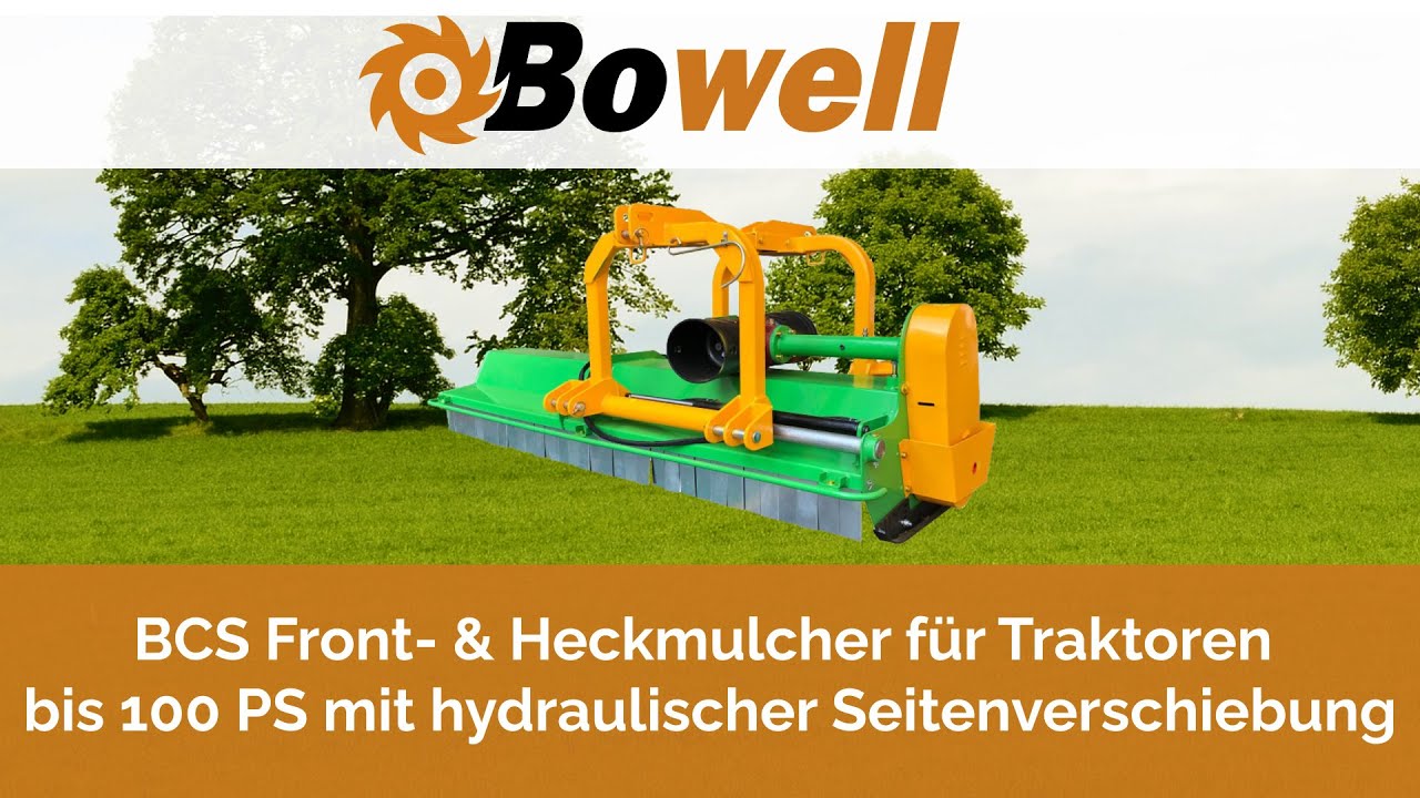 BCS Front-/Heckmulcher für Traktoren bis 100 PS mit hydraulischer Seitenverschiebung