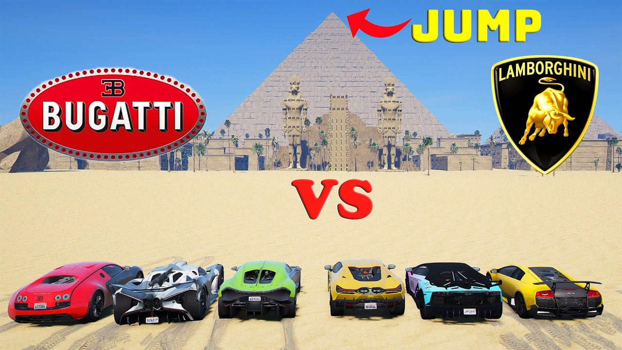 GTA 5 | Supercars Vs Biggest Pyramid Jump Challenge !!!