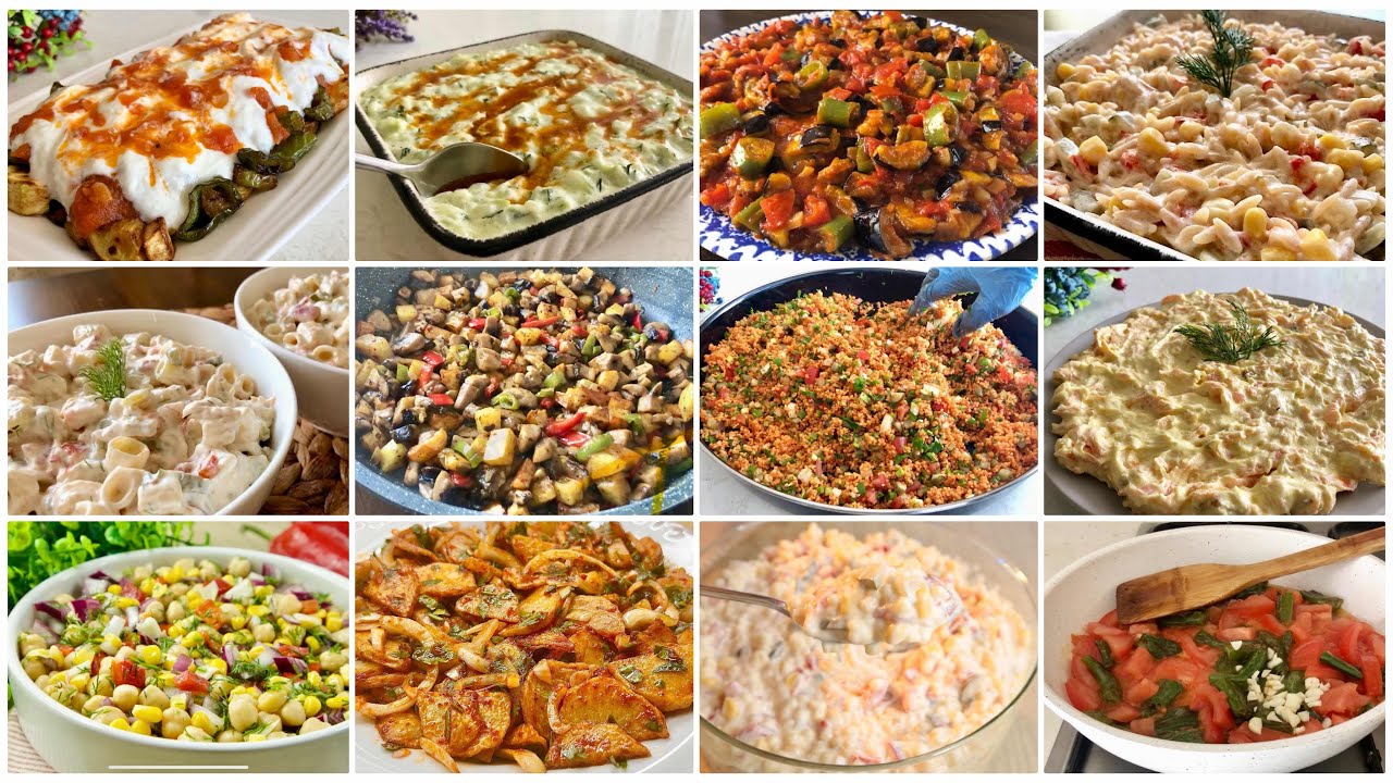 12 ÇEŞİT MEZE SALATA TARİFİ🤩/SALATA - MEZE TARİFLERİ/Misafir Yemekleri