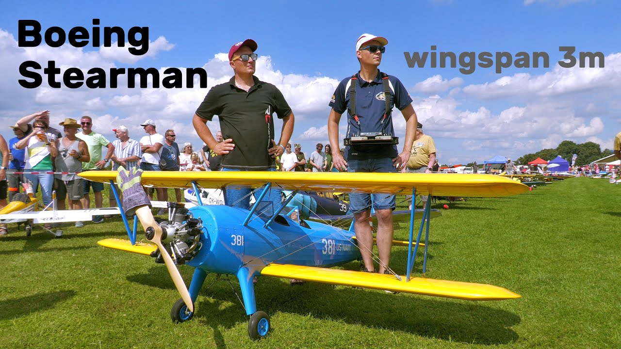 Boeing Stearman | 3m scale RC biplane | 4K | Holesov 2024