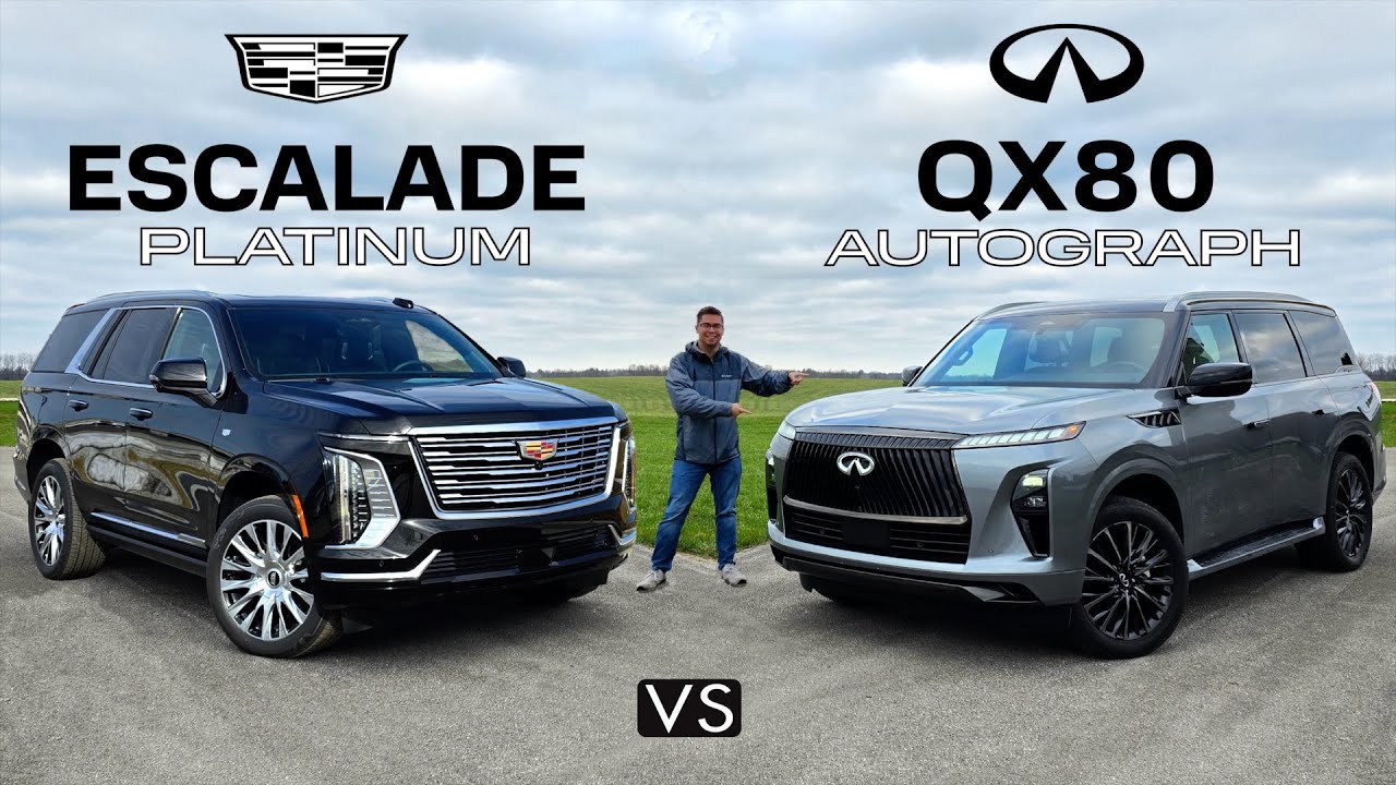 LARGE LUXURY FIGHT! -- 2025 Cadillac Escalade vs. 2025 Infiniti QX80: Comparison