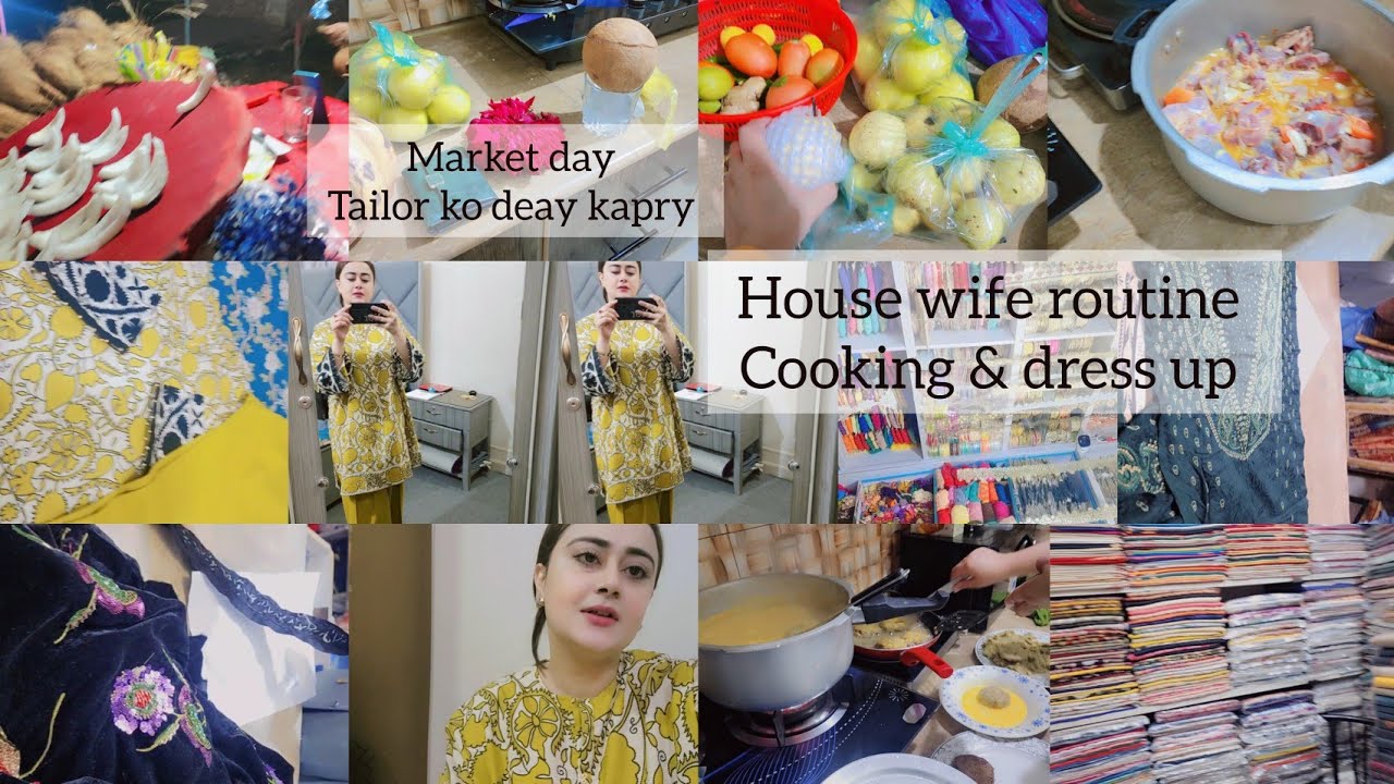 Market day tailor ko deay kapry| daily  Routine Vlog Life From Kitchen to Market || dress up 