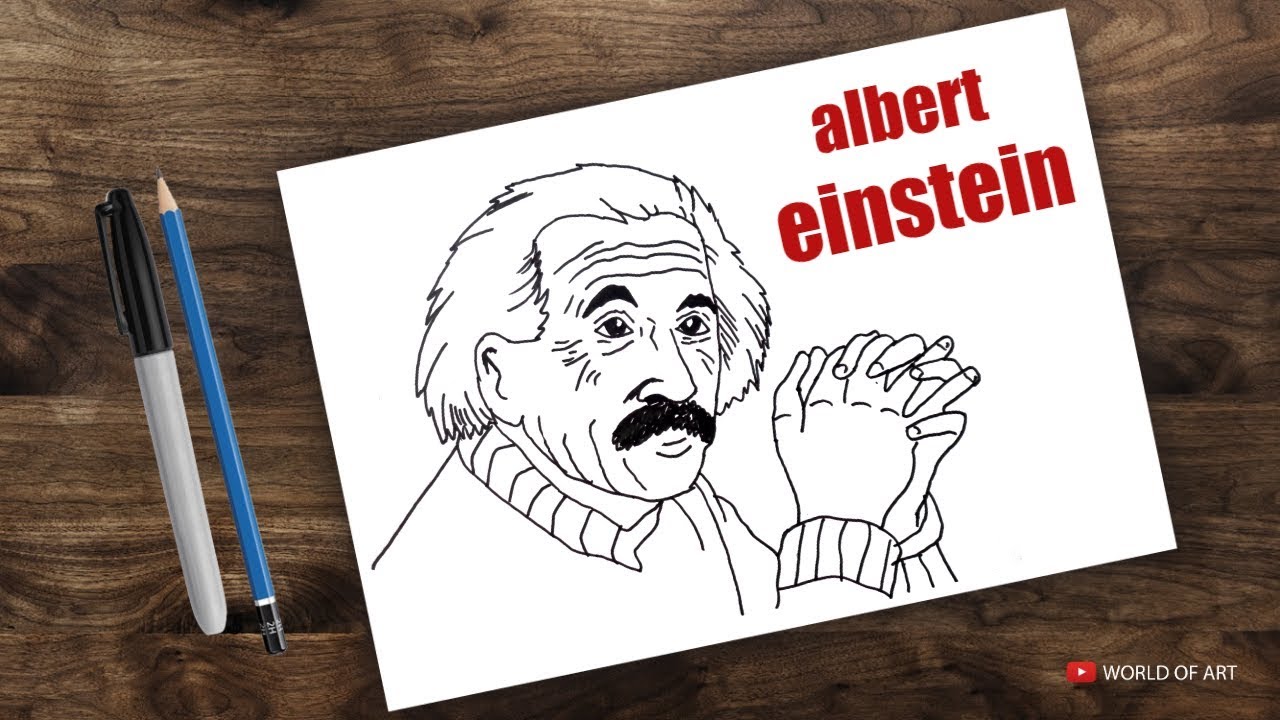 How to draw Albert Einstein Easy Step by Step for beginners