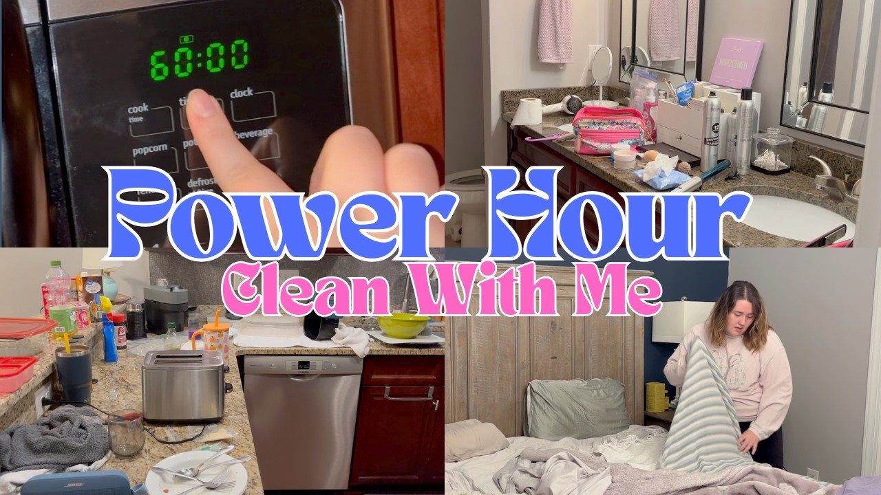 Overwhelmed to Reset in 60 Minutes | Whole House Power Hour Clean With Me