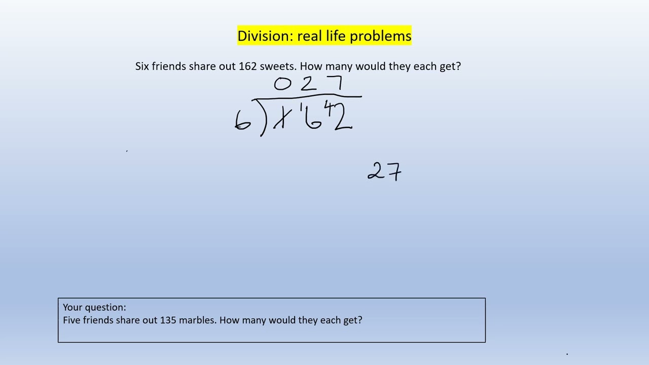 Division real life problems