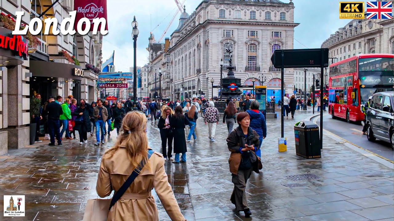 London 2025 Autumn Walking Tour | Light Rain | 4K HDR Virtual Walk