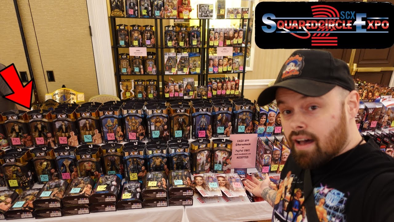 TOY HUNTING SQUARED CIRCLE EXPO - HUGE FIGURE HAUL, WWE ELITES, GETTING AUTOGRAPHS (I FAILED)