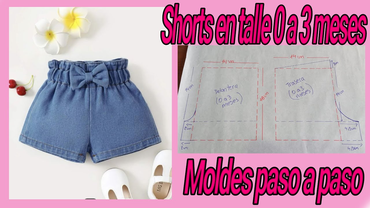 Shorts para bebes 😍 Talle de 0 a 3 meses 💖 Moldes paso a paso 💖