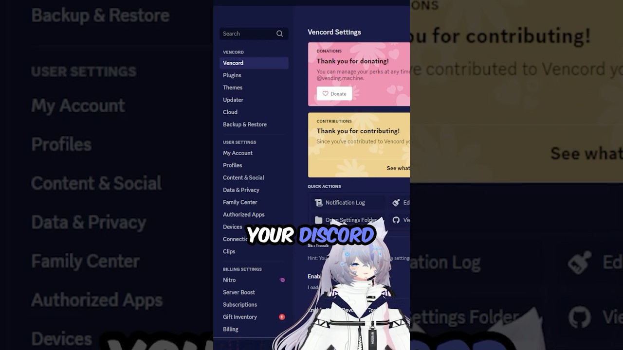 MOD YOUR DISCORD CLIENT in UNDER 30 SECONDS!! #tech #vtuber #technology #windows #anime
