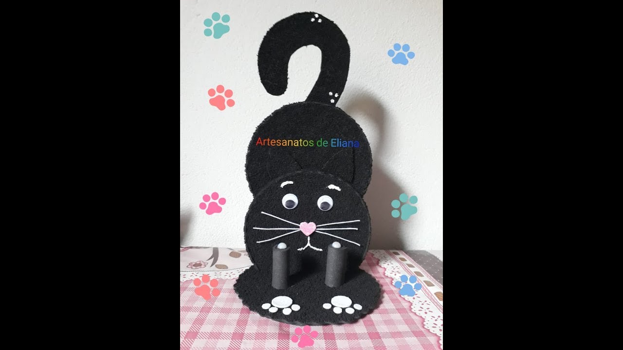 PORTA CELULAR GATINHO EVA RECICLANDO CD
