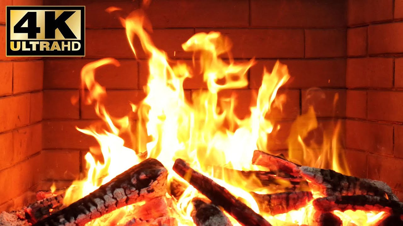 🔥 4K Fireplace Background. cozy coastal outdoor fireplace. Soothing Fireplace Sounds for Winter