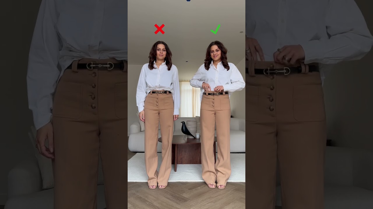 HOW TO TUCK-IN ANY SHIRT PERFECTLY 💗🥺 Subscribe for #fashion