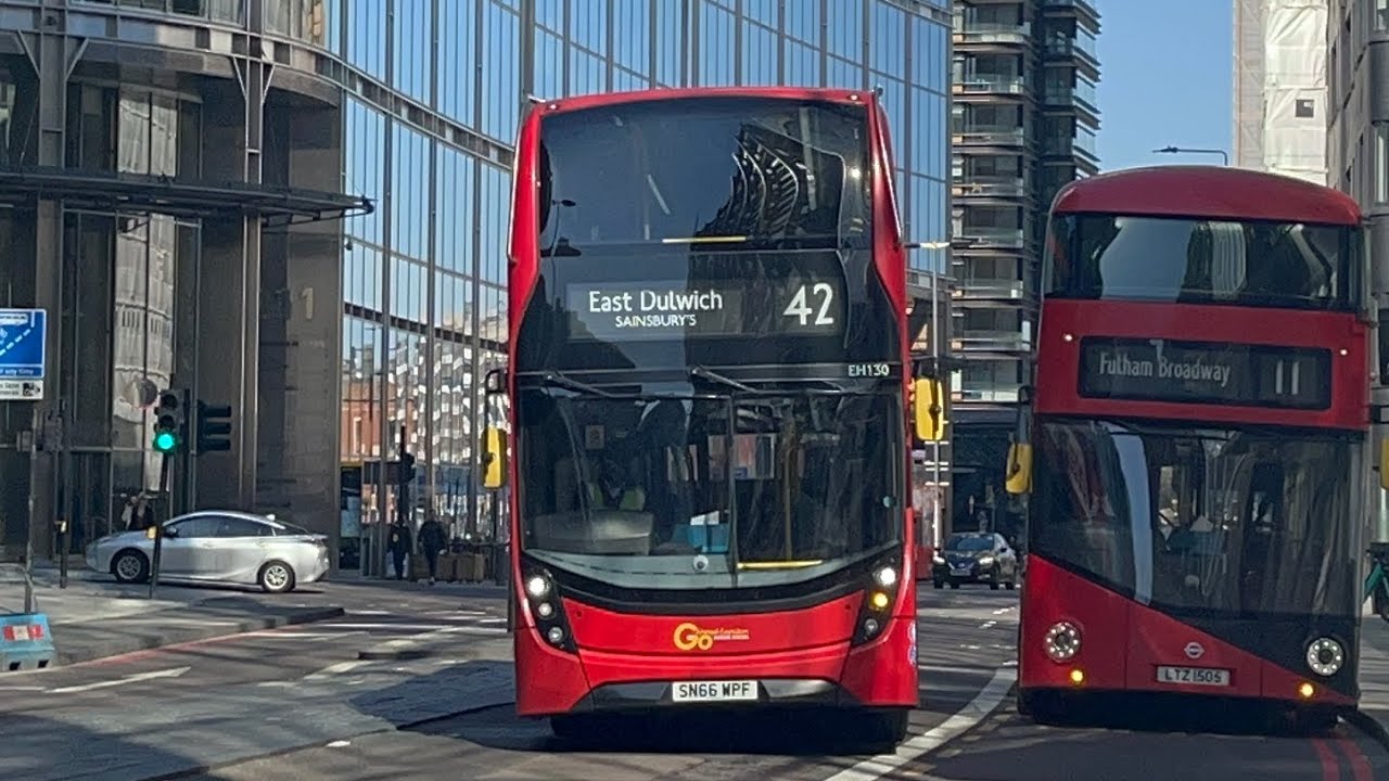 FRV. Go Ahead London Route 42. Liverpool Street - East Dulwich Sainsburys. E40H MMC EH130 (SN66 WPF)