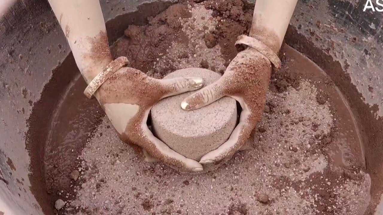 |ASMR|  Super Soft dusty red sand cement dry+water 💦crumbling |sleepaid| |satisfying video|