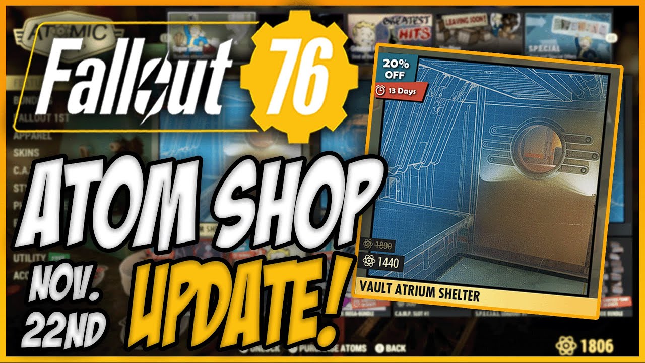 Fallout 76 Atomic Shop Update | November 22nd - 29th