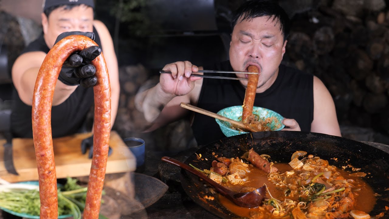 대한민국 1등 산적의 부대찌개! 소세지 직접 만들어 끓여낸 부대찌개!