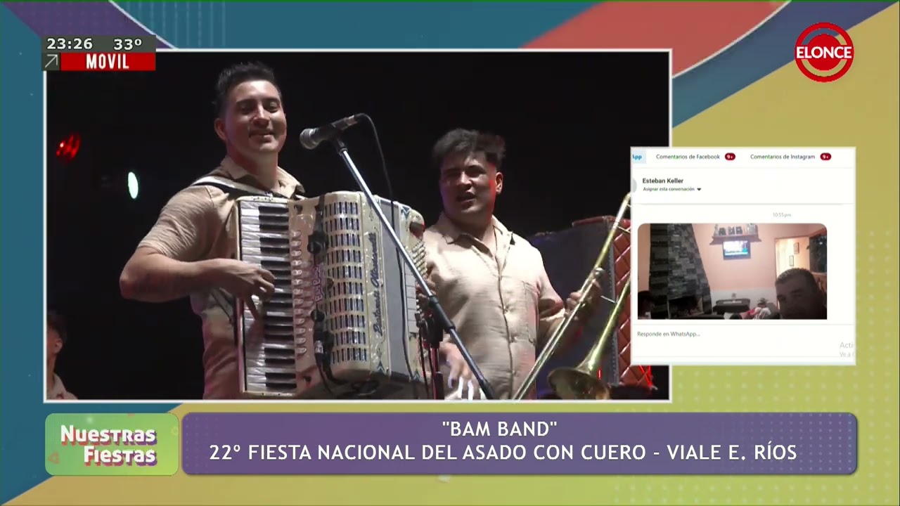 La actuación de los Bam Band en la Fiesta Nacional del Asado con Cuero en Viale