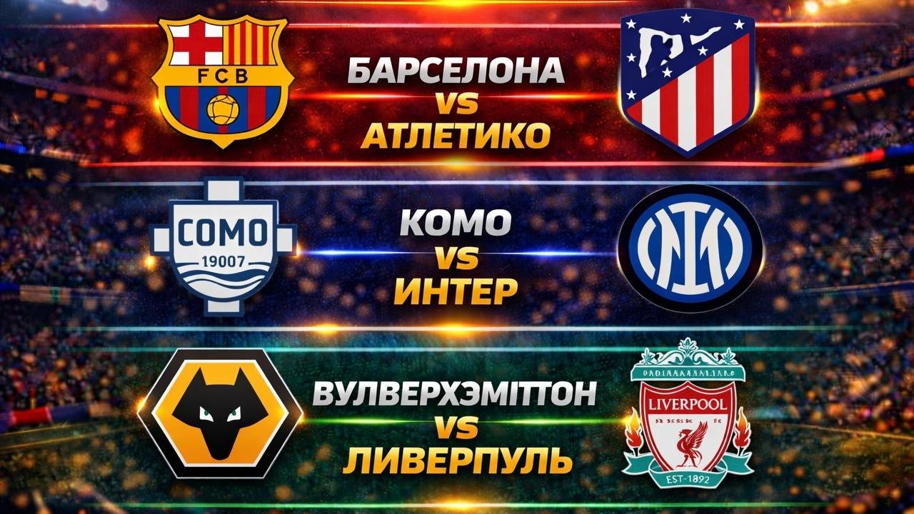 БАРСЕЛОНА АТЛЕТИКО   КОМО ИНТЕР   ВУЛВЕРХЭМПТОН ЛИВЕРПУЛЬ   ПРОГНОЗЫ НА ФУТБОЛ СЕГОДНЯ