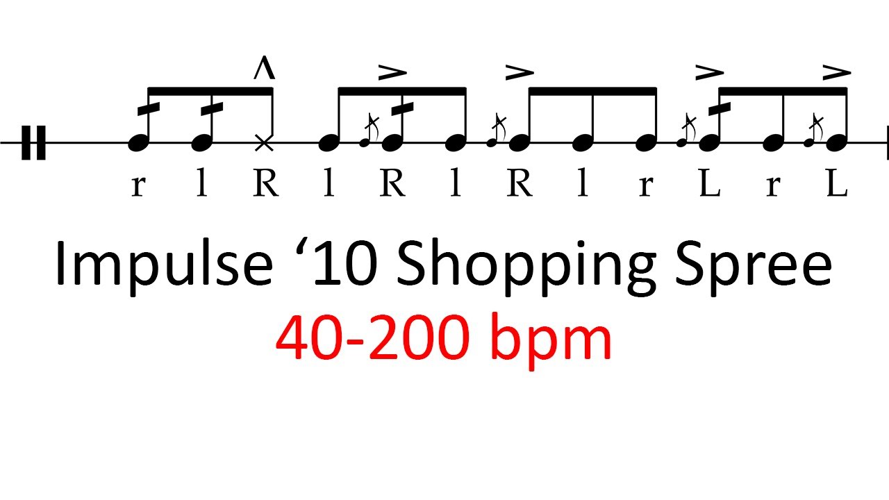 Impulse 2010 shopping spree | 40-200 bpm sheet music