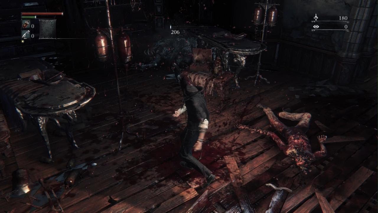 Bloodborne. Beating the Scourge Beast first time, fast. Fists only.