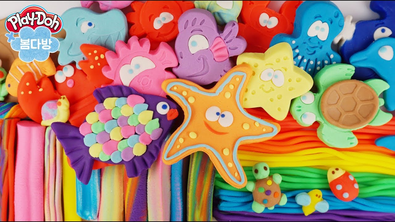 Play-Doh Ocean Adventures игра игра игра играют Добильные глиняные игрушки (play doh)