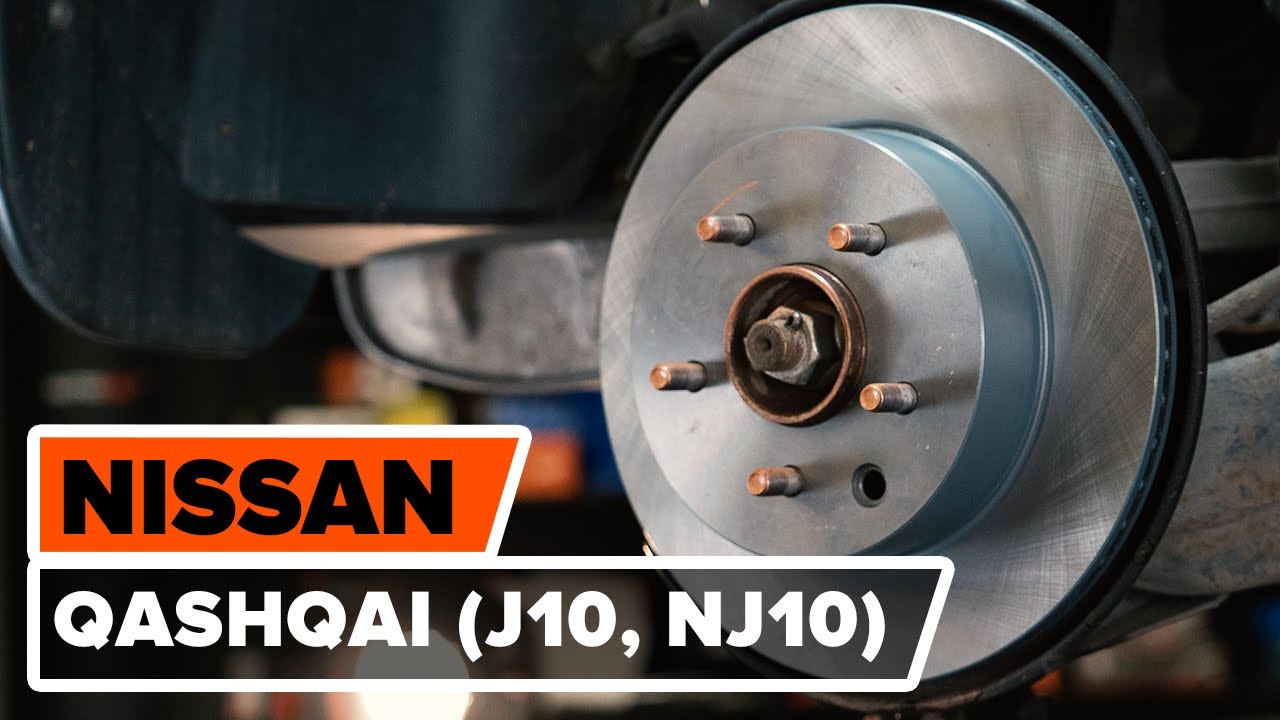 How to change rear brake discs NISSAN QASHQAI (J10, NJ10) [TUTORIAL AUTODOC]