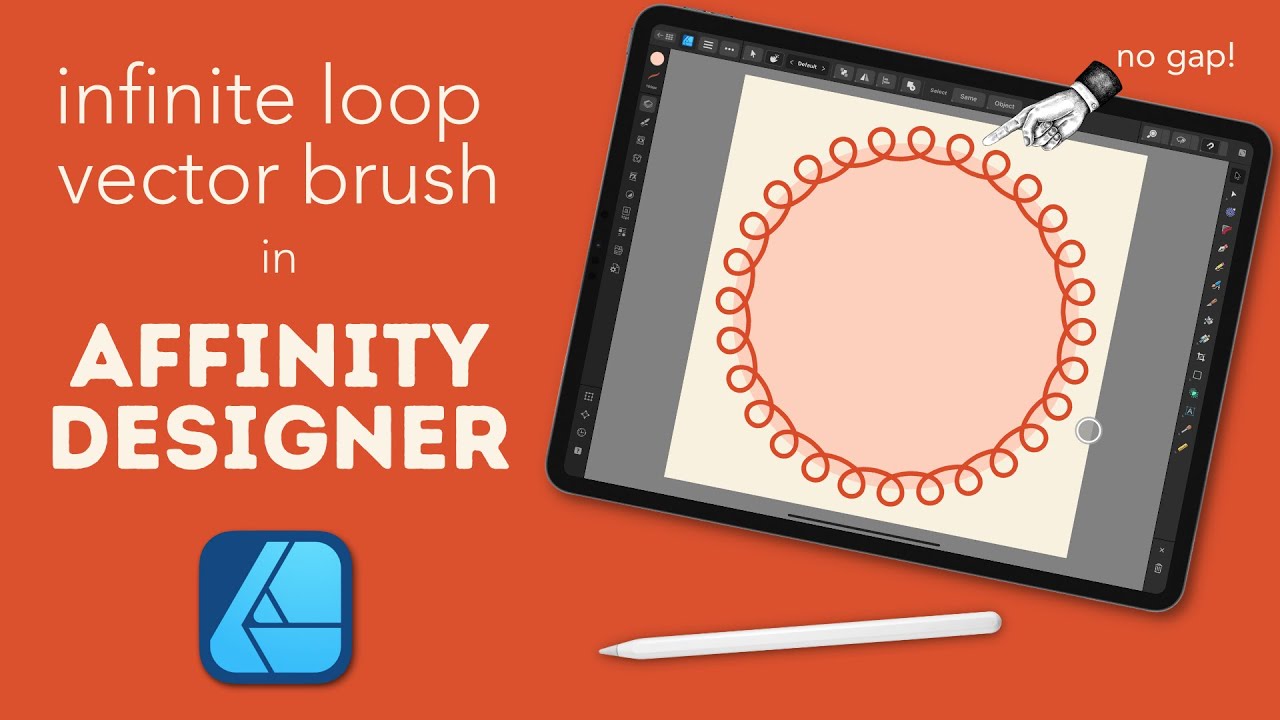 Affinity Designer Tutorial | Infinite Loop Vector Brush | Beginner Graphic Design | Desktop or iPad