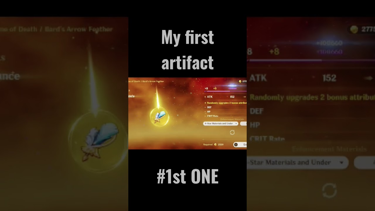 artifact roll no. - 1    GENSHIN IMPACT #artifact #artifactluck #artifactgenshinimpact #f2p