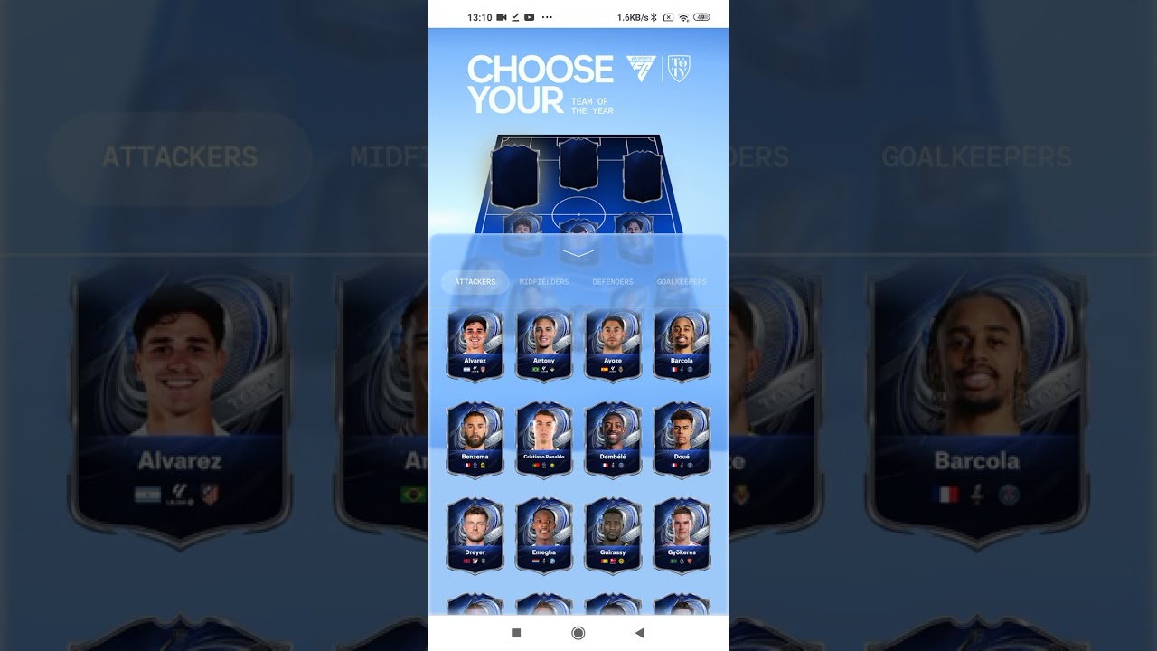 I create my team of the year