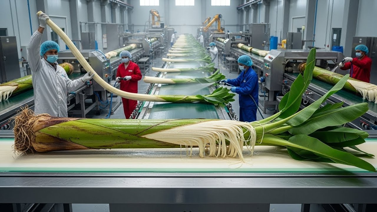 Inside a High-Tech Banana Stem Fiber Factory You’ve Never Seen Before (Full Process)