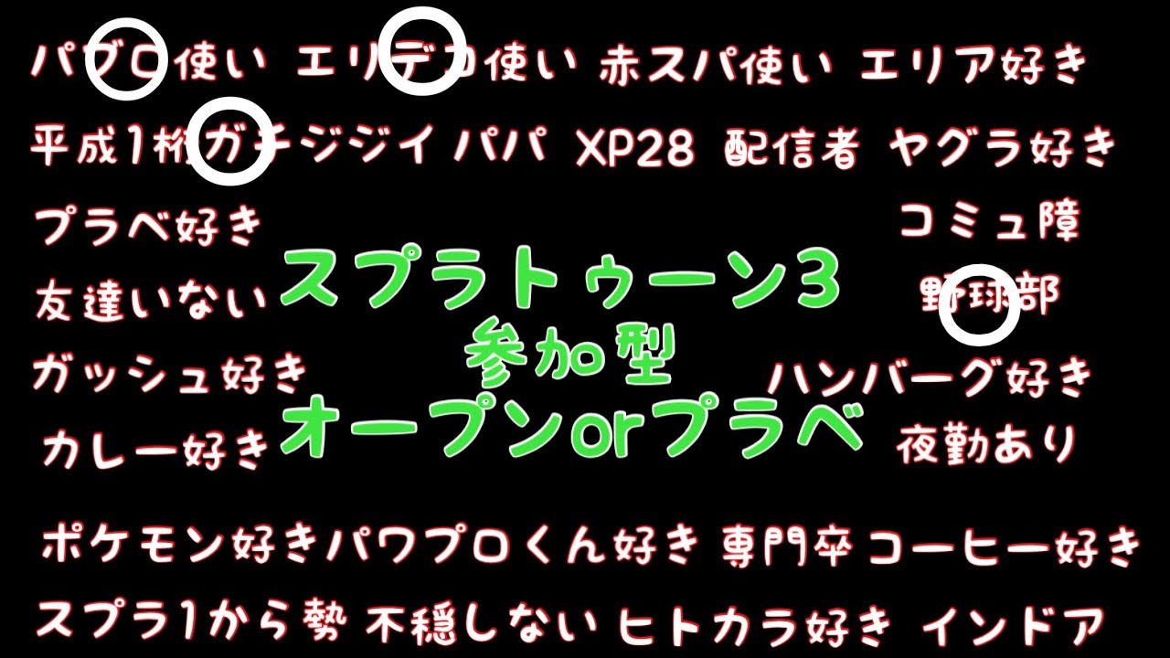 参加型オープン集まればエリアヤグラプラベ【スプラトゥーン３】