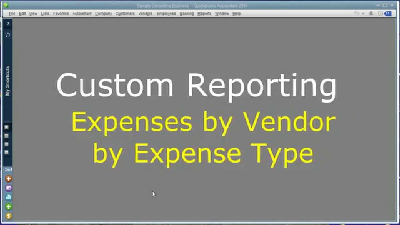 Custom Reporting: Expenses by Vendor by Expense Type