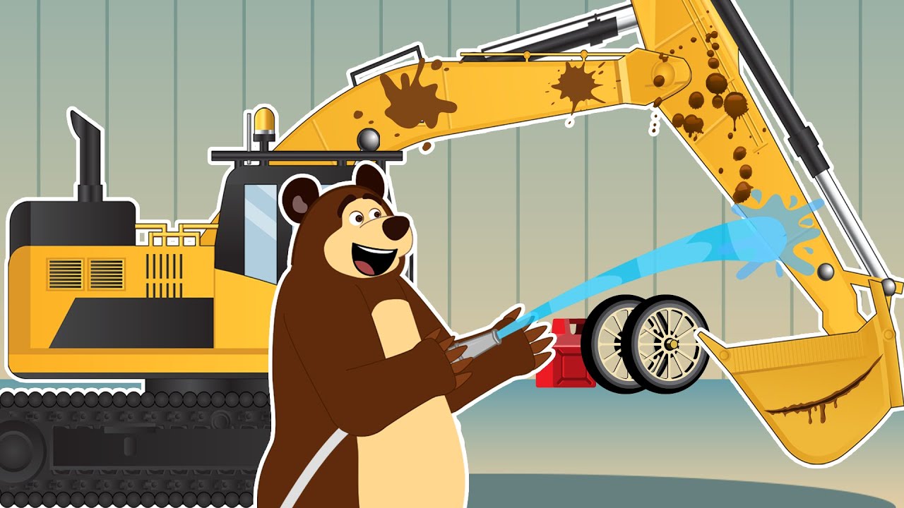 The Bear's Garage: Repair and Clean the Excavator with a Broken Arm! | Garage Shop