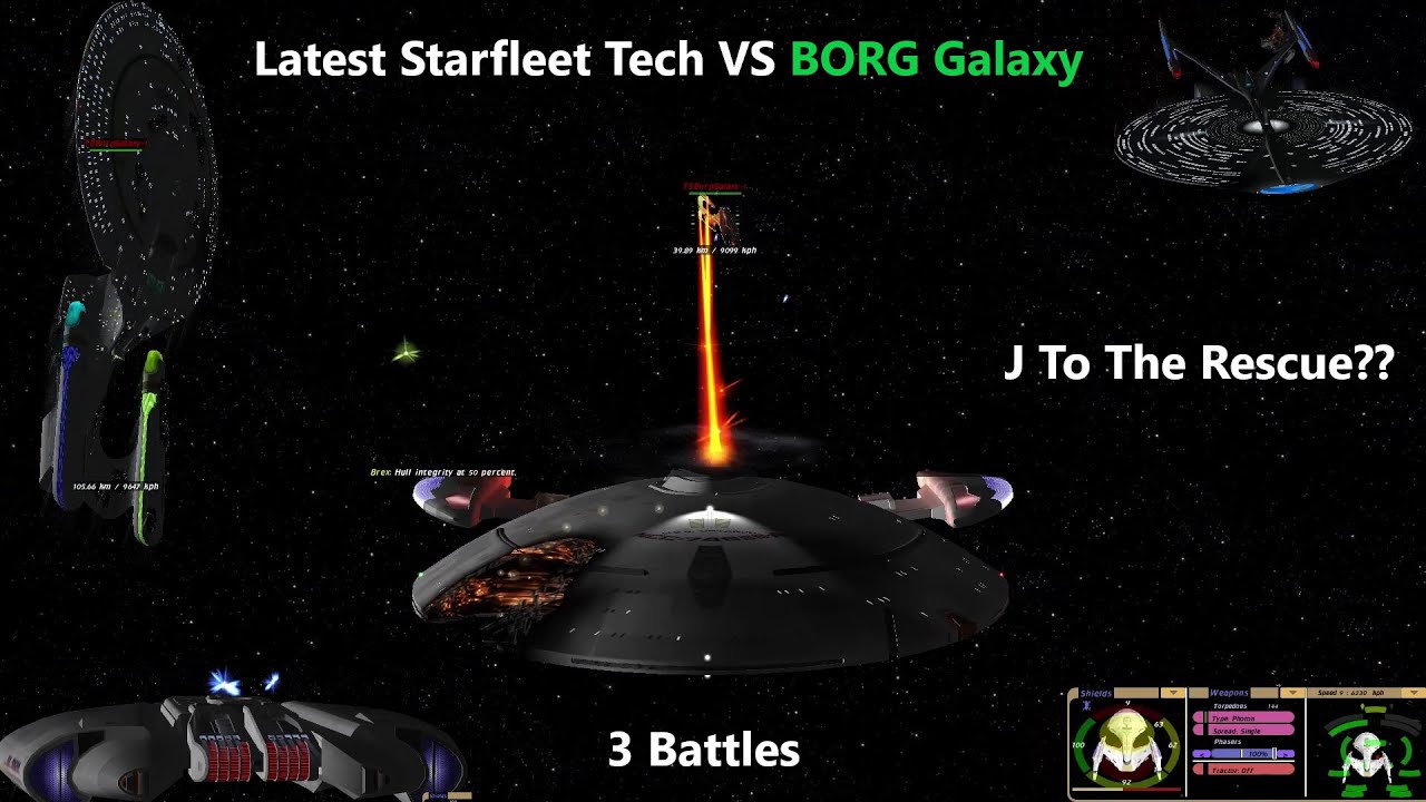 Section 31 Defiant/Voyager A/Ent F VS Borg Galaxy | Star Trek Bridge Commander | Enterprise J!!