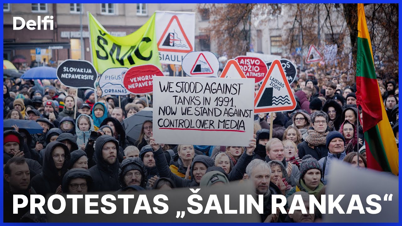 Tiesiogiai: protestas &bdquo;&Scaron;alin rankas nuo laisvo žodžio&ldquo;