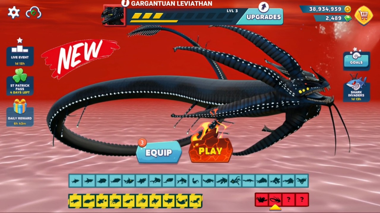 GARGANTUAN LEVIATHAN TERROR - ALL SHARK ALL ITEM UNLOCKED - Hungry Shark Evolution