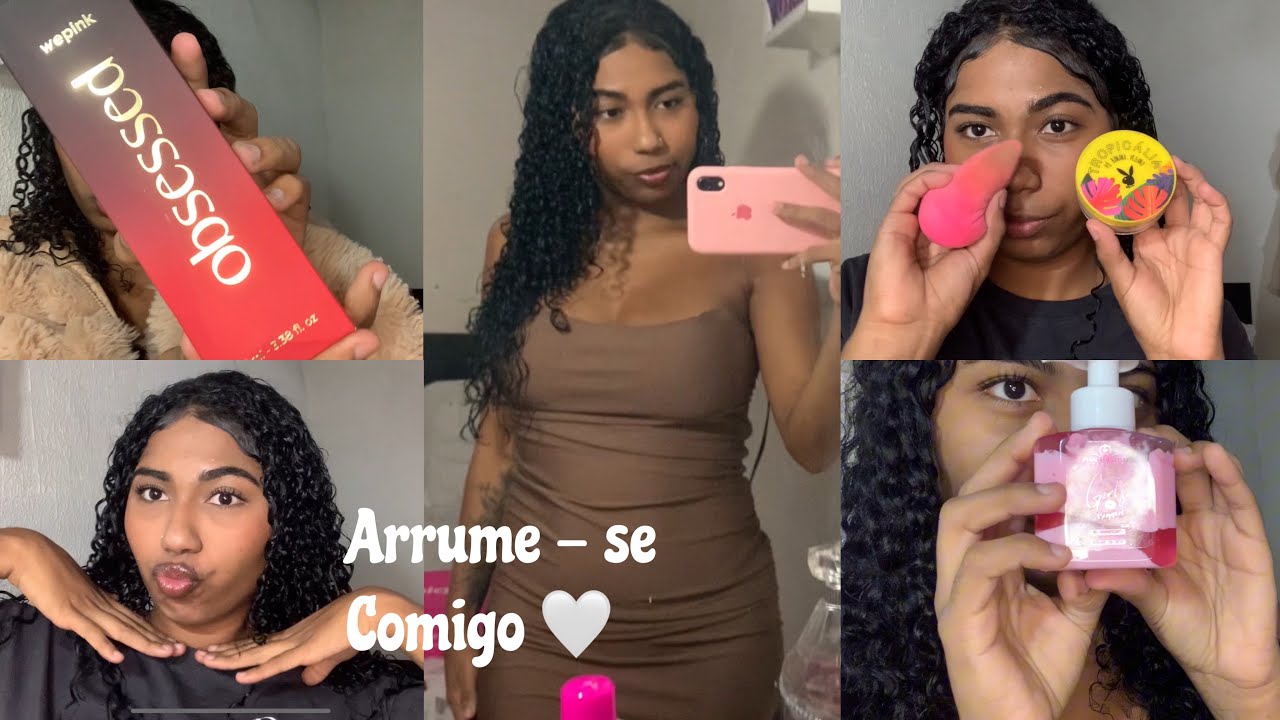 Arrume se cmg para almoçar na sogra |🌸💄💇🏽‍♀️🎀#arrumesecomigo #cabelocacheado #maquiagem