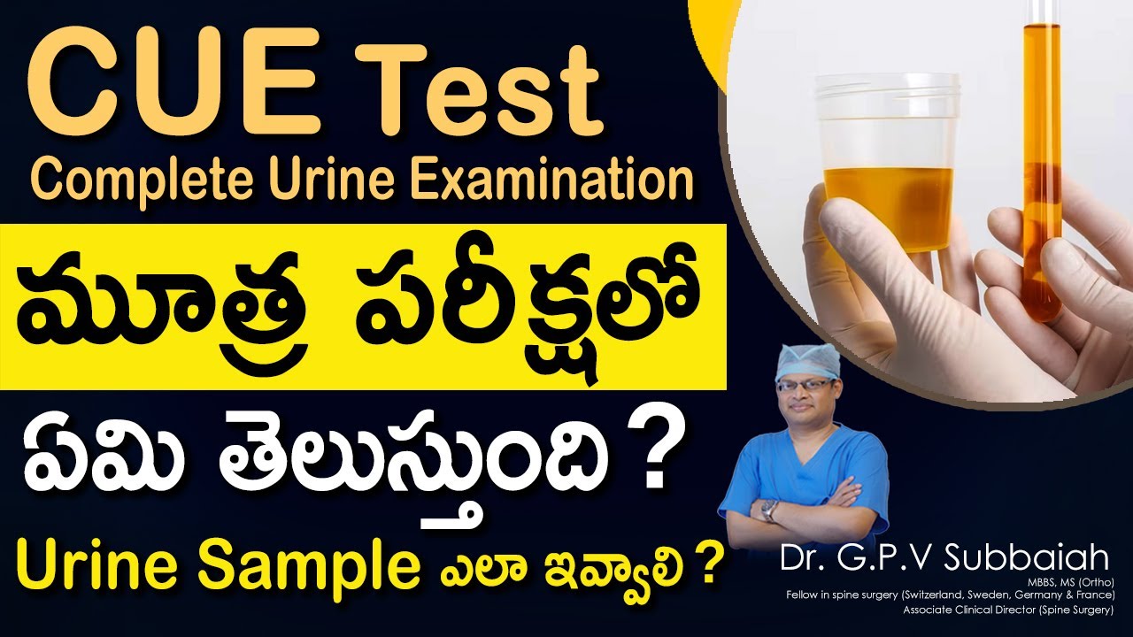 CUE or Urinanalysis - What we understand from urine test ? I Urine test I Health I Dr GPV Suabbaiah
