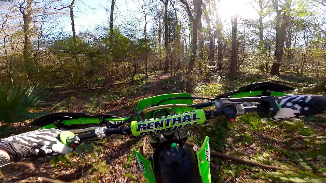 Scouting A New Trail in the Woods - KDX 220R Backyard Singletrack
