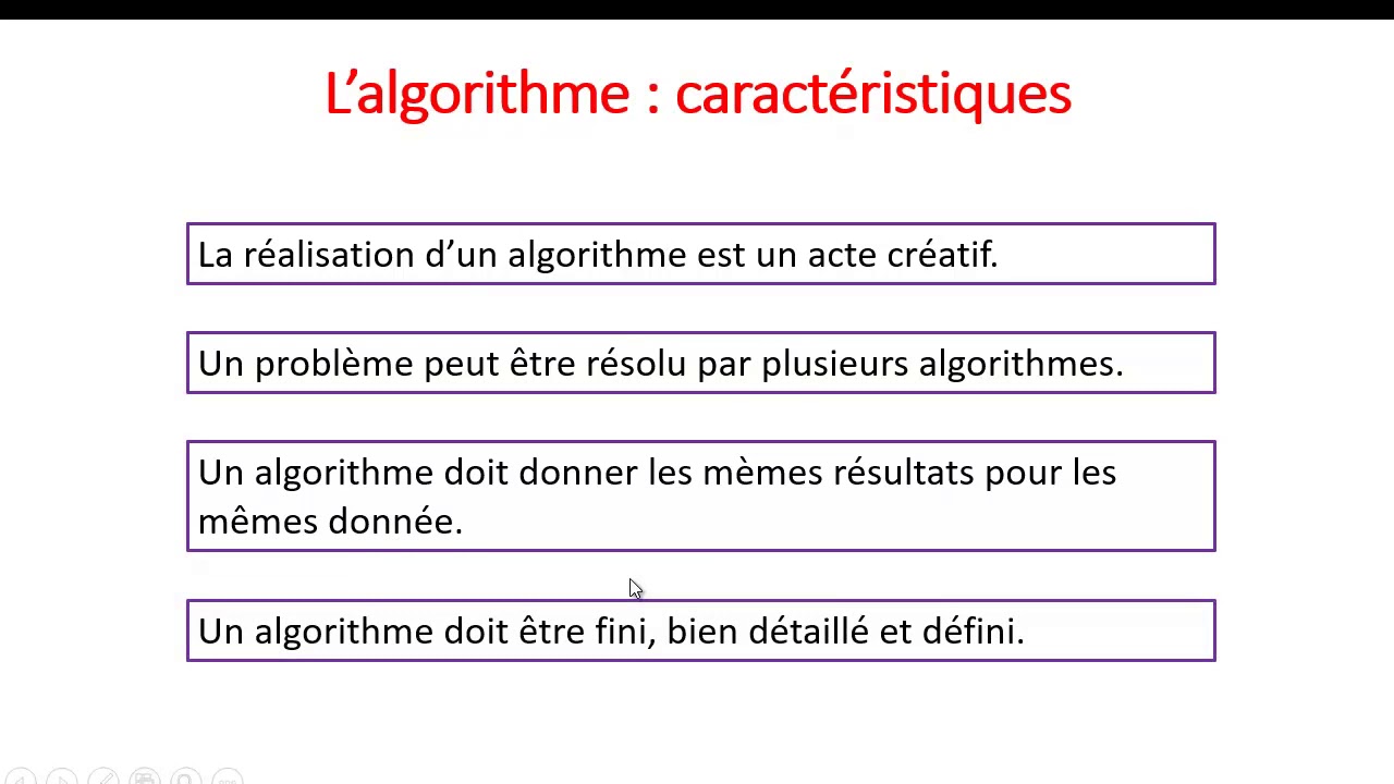 Chapitre 7 : L'algorithme
