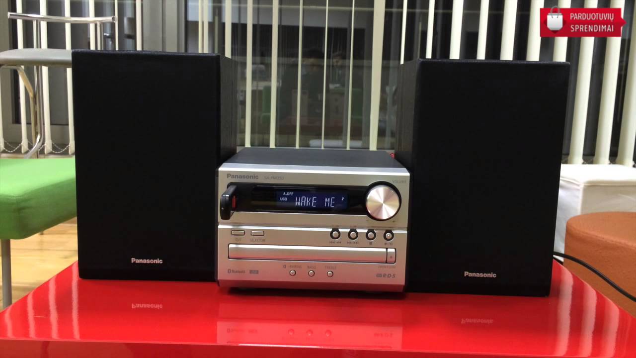 Muzikinis centras - muzikinis grotuvas - grotuvas parduotuvei PANASONIC SC-PM250EC-S