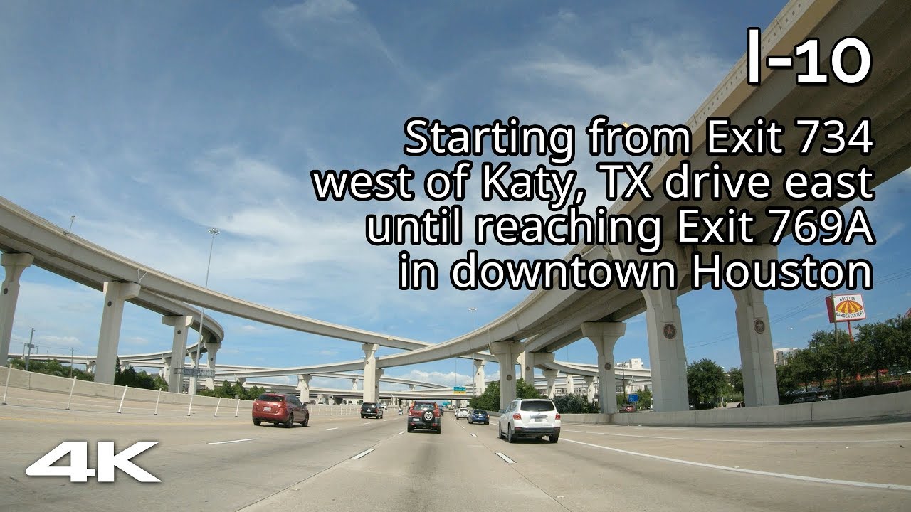 I-10: Katy, TX to Houston, TX - Katy Freeway [4K]