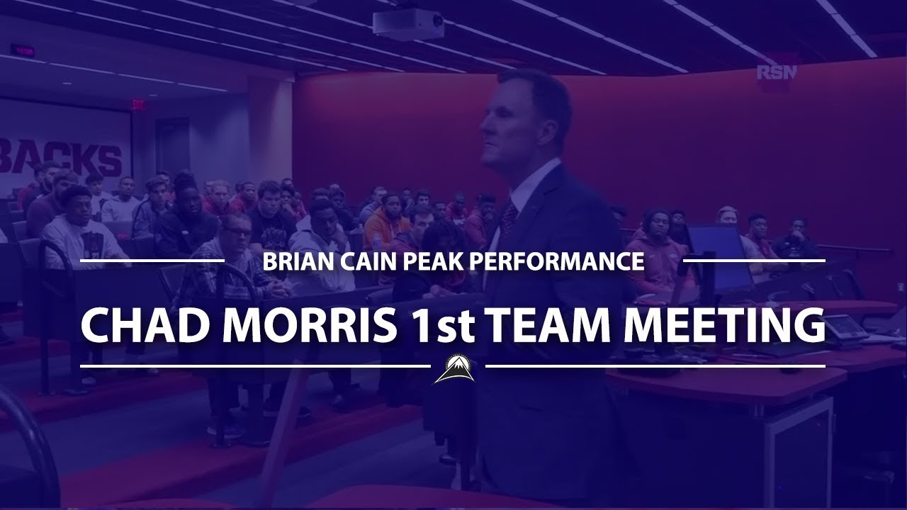 Chad Morris First Team Meeting at Arkansas