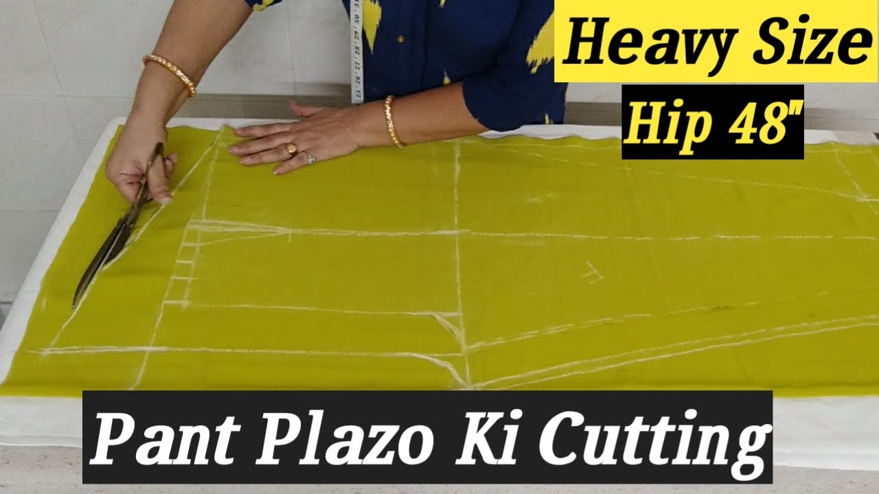 Heavy Size Pant Plazo Ki Cutting Kaise Karen / Ladies Pant Cutting Tips