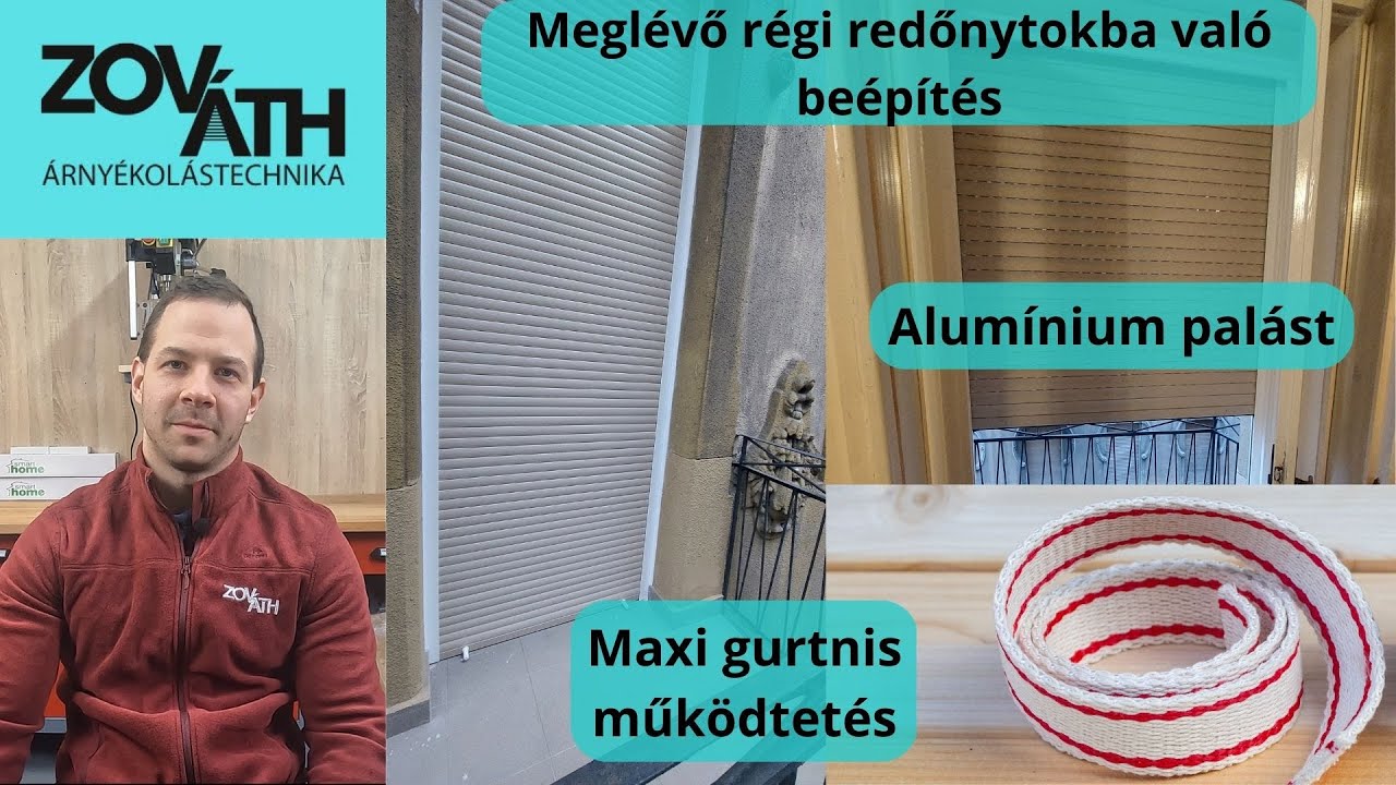 Meglévő régi redőnytokba való beépítés alumínium palásttal.