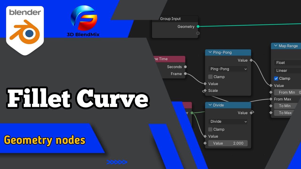 How to use fillet curve node in Blender | learn blender geometry nodes